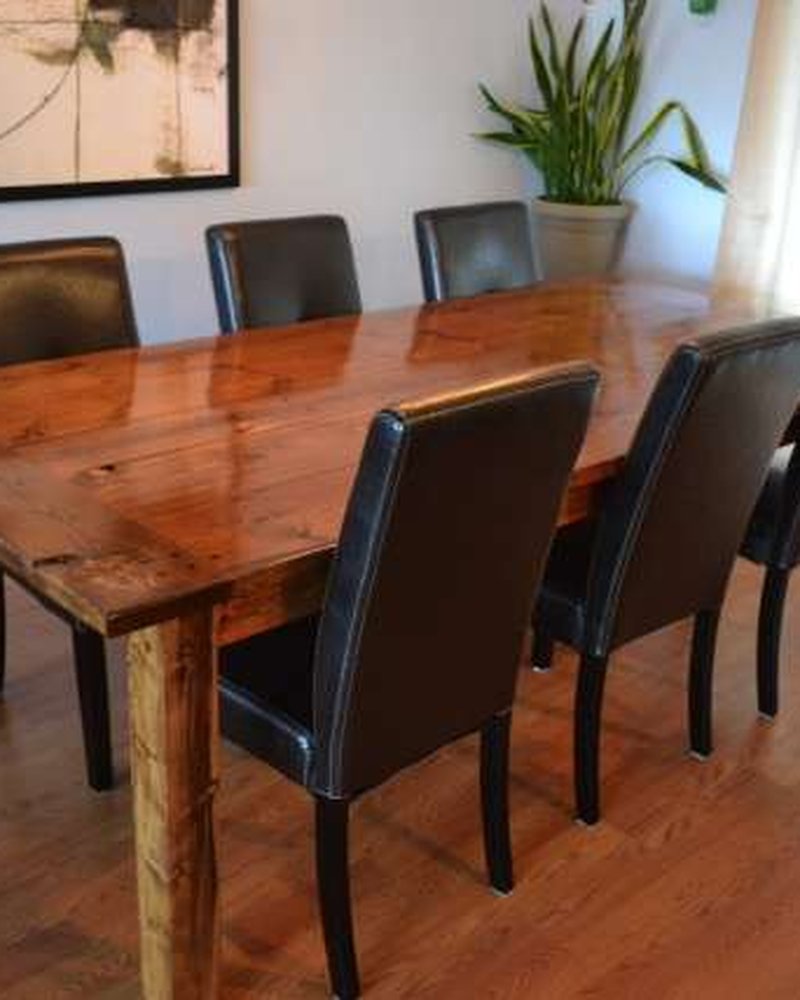 Rustic farmhouse table by Brooks Woodworks